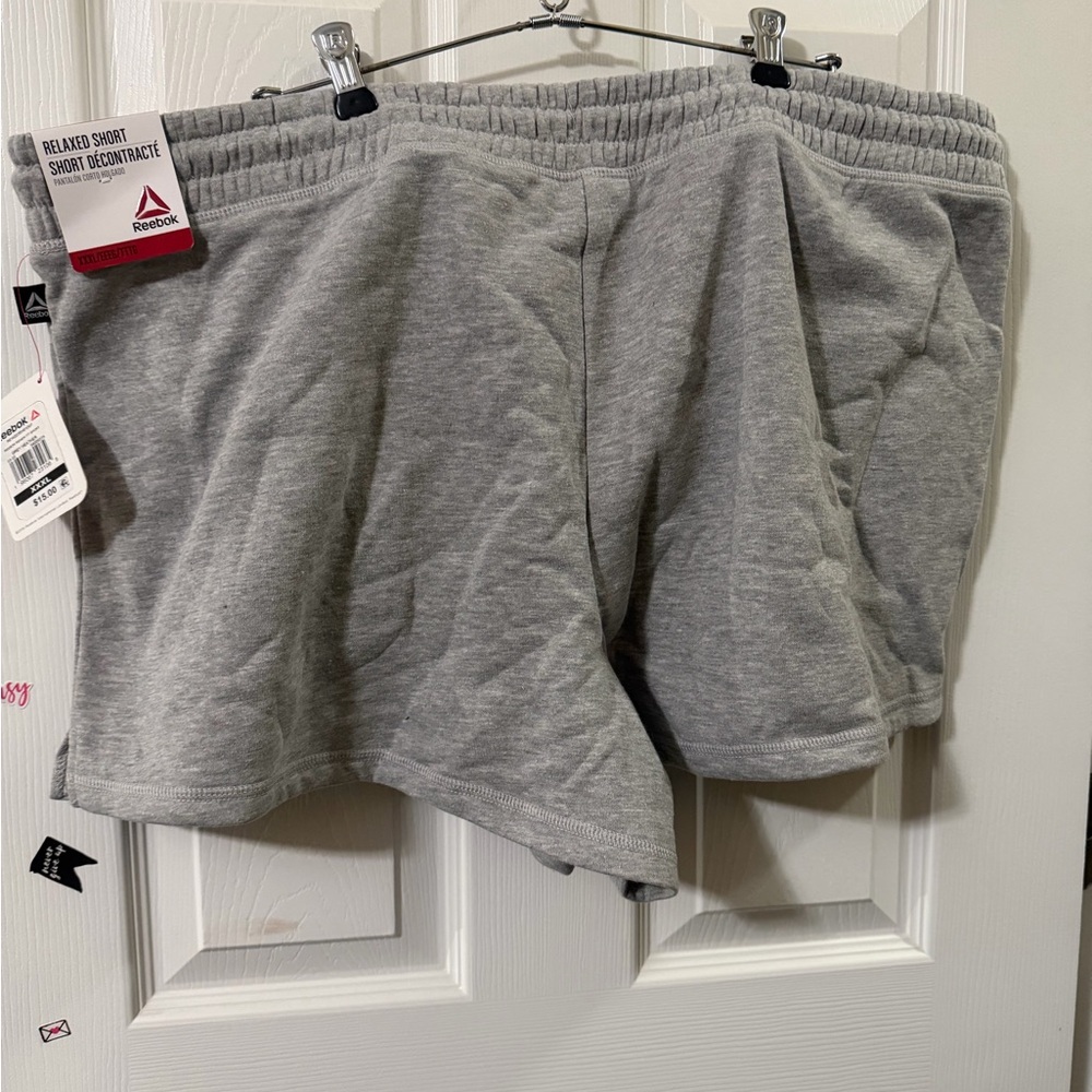 Reebok Renew FT Shorts Womens XXXL Grey Heather New French Terry Loungewear - Picture 4 of 8